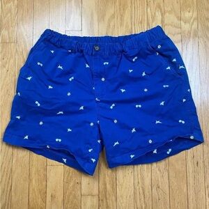 Chubbies Mens XXL Blue Shorts Volley Ball Birds Plains Embroidered Cotton 5.5”